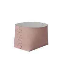 Zdjęcie Piękny skórzany kosz Helena 35x30xH26 cm w kolorze złamanego pudrowego różu