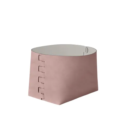 Zdjęcie Piękny skórzany kosz Helena 35x30xH26 cm w kolorze złamanego pudrowego różu