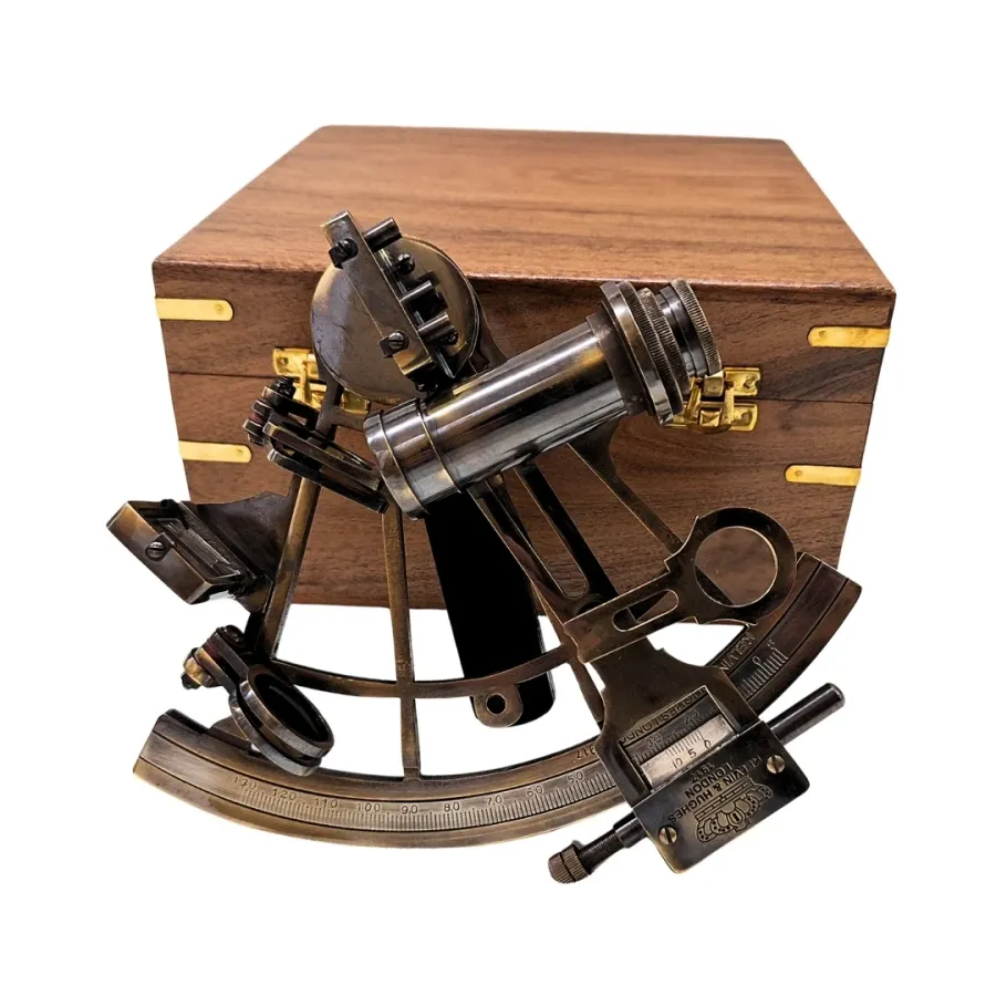 obrazek 4 Ekskluzywny Sekstans Marynistyczny w Pudełku z Litego Drewna Sekstant