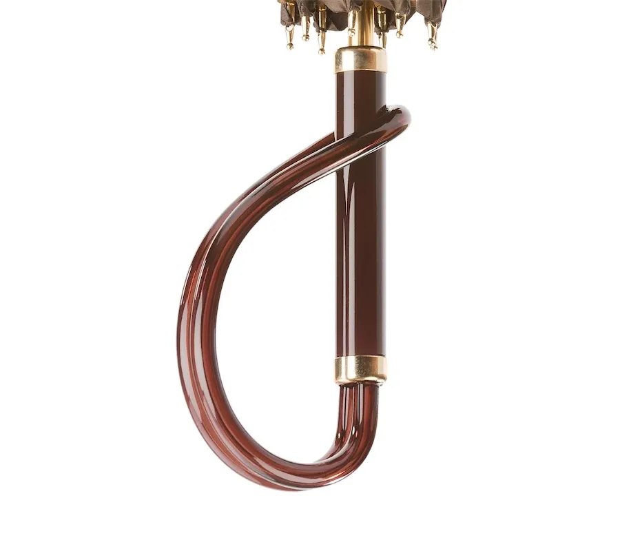 obrazek 3 Elegancki parasol damski w kolorach brązu w kropki – Pasotti