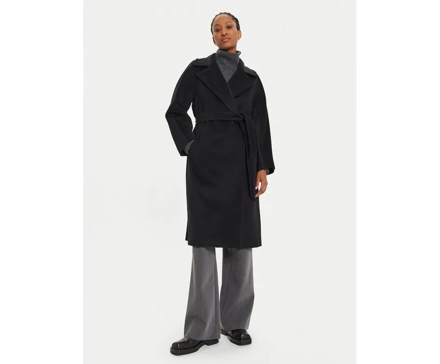 obrazek 1 Weekend Max Mara Płaszcz wełniany Resina 2425016092 Czarny Regular Fit