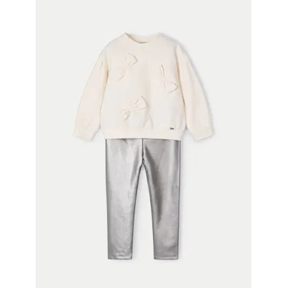 Zdjęcie Mayoral Komplet bluza i legginsy 4707 Beżowy Regular Fit