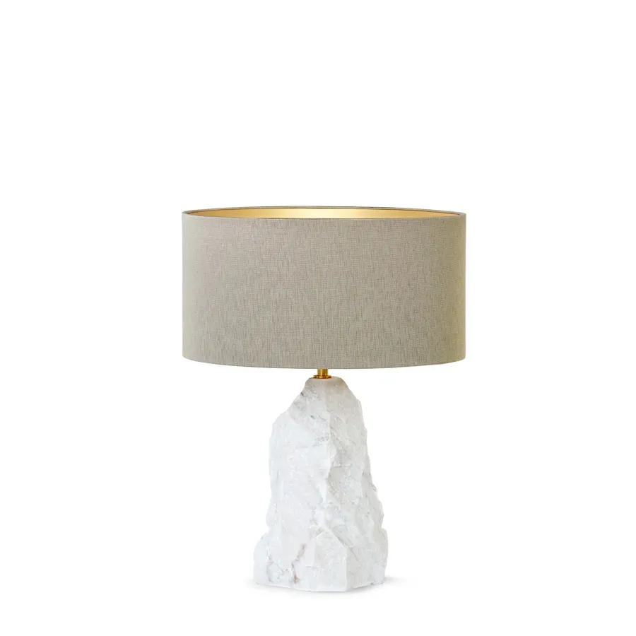 obrazek 2 Lampa stołowa z marmuru z abażurem w kolorze jedwabiu - Ginger & Jagger