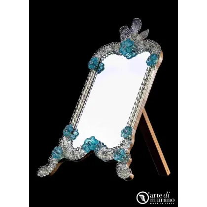 Zdjęcie Szykowne lustro stołowe w eleganckiej ramie - szkło Murano