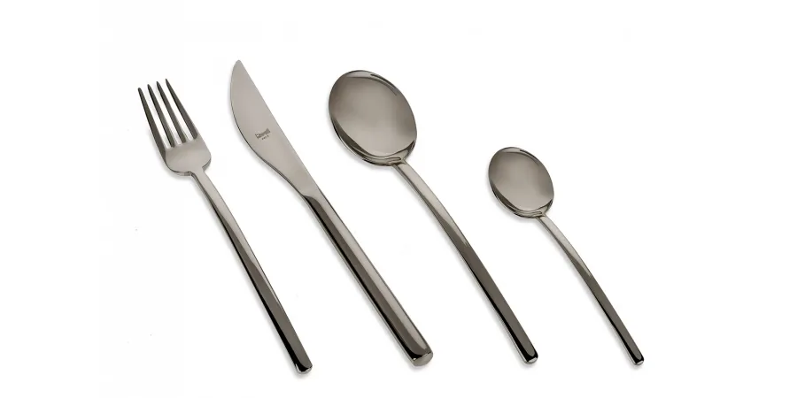 obrazek 2 Elegancka włoska łyżeczka do espresso Due Oro Nero - 6 szt.