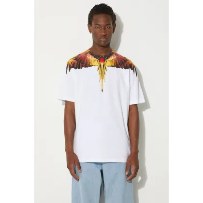 Zdjęcie Marcelo Burlon t-shirt bawełniany Icon Wings Basic Tee męski kolor biały z nadrukiem CMAA056F24JER0010125