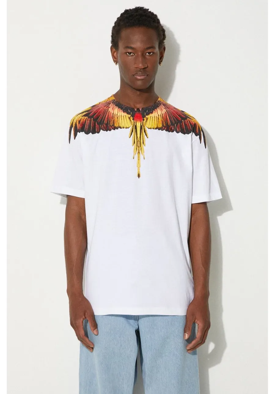 obrazek 1 Marcelo Burlon t-shirt bawełniany Icon Wings Basic Tee męski kolor biały z nadrukiem CMAA056F24JER0010125
