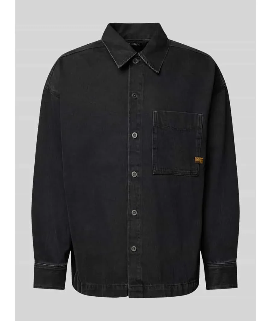 obrazek 1 Koszula jeansowa o pudełkowym kroju z detalem z logo