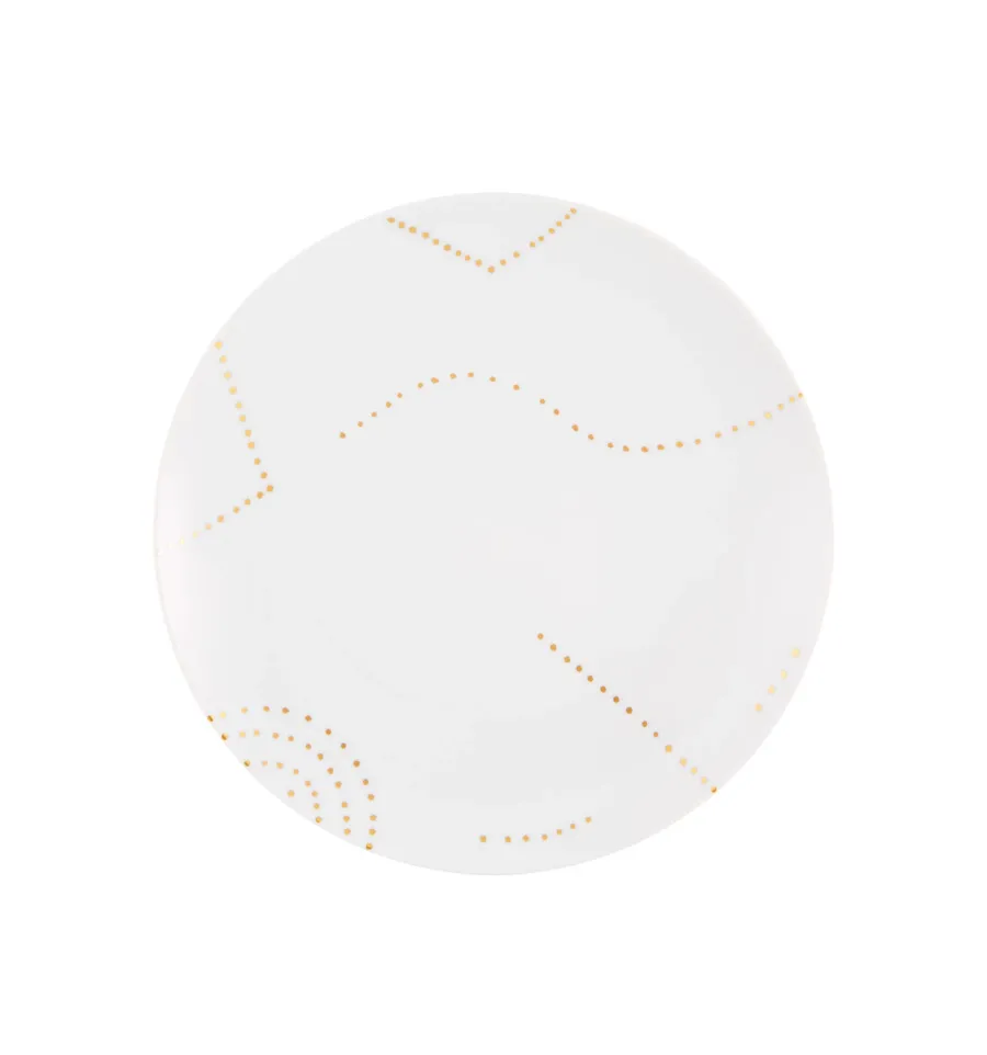obrazek 1 Talerz obiadowy z porcelany Gold Dots Folkifunki w złote kropki - Vista Alegre