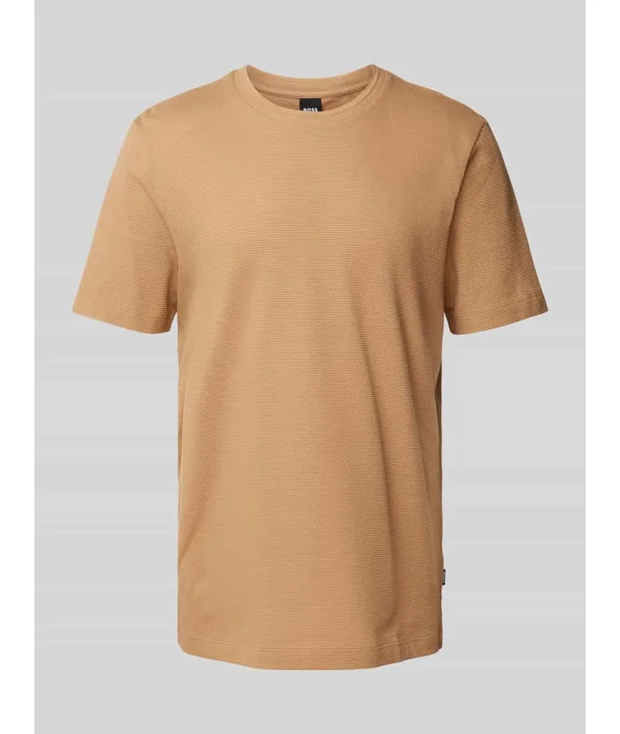 obrazek 1 T-shirt z prążkowanym, okrągłym dekoltem model ‘TIBURT’