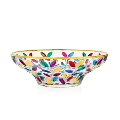 Zdjęcie Włoska zdobiona misa szklana Laurus na prezent