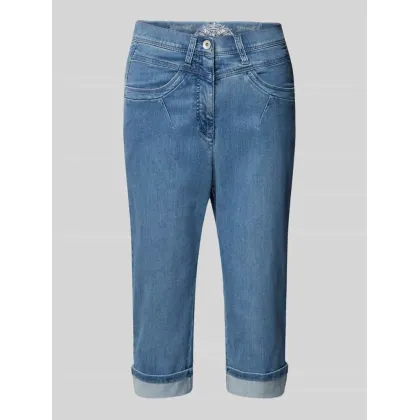 Zdjęcie Jeansy capri o kroju slim fit z wpuszczanymi kieszeniami model ‘Laura’