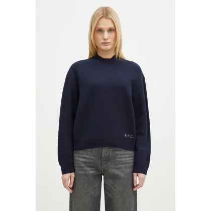 Zdjęcie A.P.C. sweter wełniany Pull Esther damski kolor granatowy WVBDK-F23373