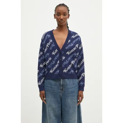 Zdjęcie Kenzo kardigan z domieszką wełny by Verdy Cardigan kolor granatowy lekki FE52CA4603CB.77