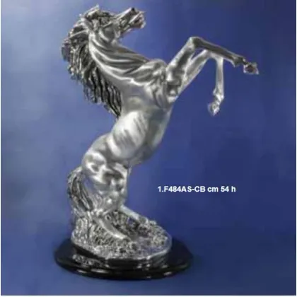 Zdjęcie Dekoracyjny posrebrzany pyszałkowaty ogier na biurko - 1.F484AS-CB