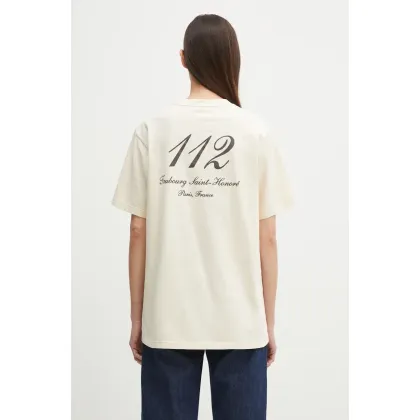 Zdjęcie Sporty & Rich t-shirt bawełniany Faubourg damski kolor beżowy TO043517619CR01