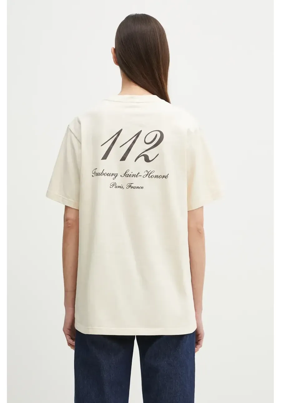 obrazek 1 Sporty & Rich t-shirt bawełniany Faubourg damski kolor beżowy TO043517619CR01