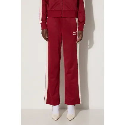 Zdjęcie Puma spodnie dresowe Iconic T7 Straight Leg Track Pants kolor bordowy wzorzyste 627996