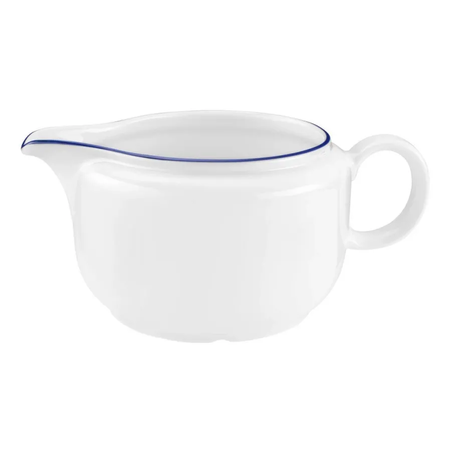obrazek 1 Biała duża porcelanowa sosjerka z niebieską obwódką - Seltmann Weiden