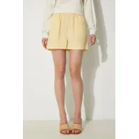 Zdjęcie Sporty & Rich szorty bawełniane kolor żółty gładkie high waist SH009S402SA