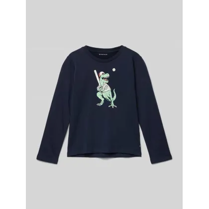 Zdjęcie Bluzka o kroju regular fit z długim rękawem i nadrukiem z motywem