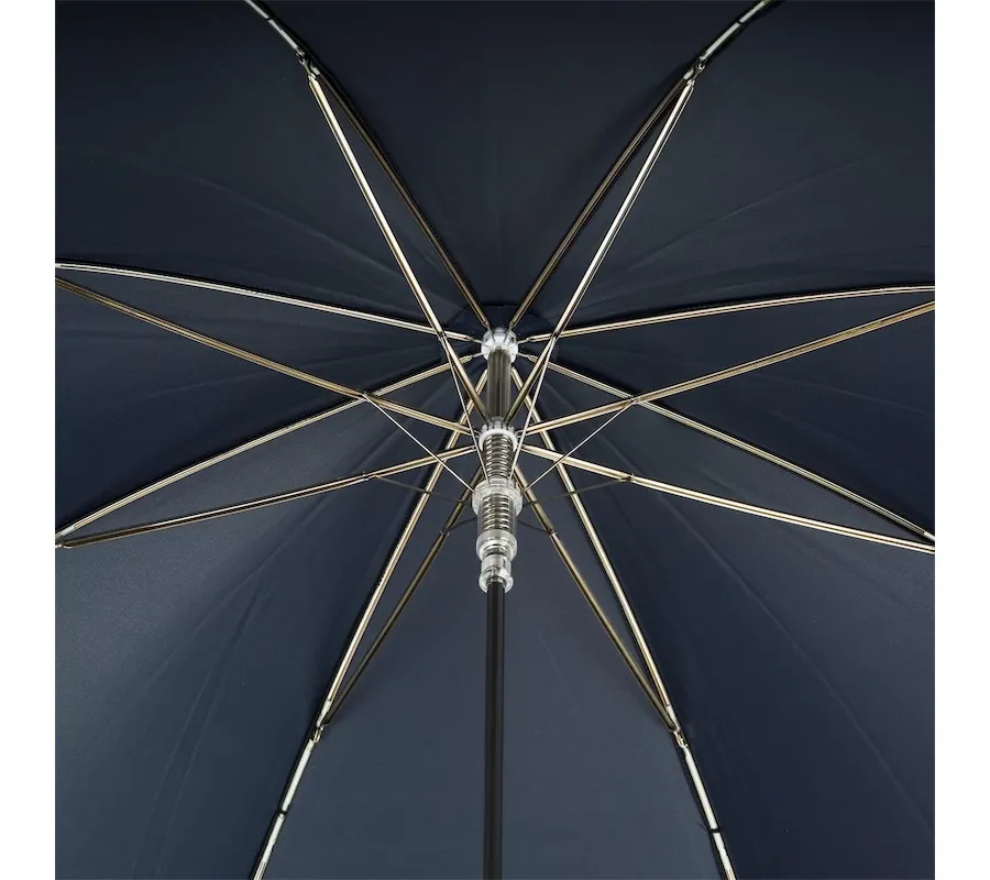 obrazek 8 Stylowy granatowy parasol męski z rączką w kształcie srebrnej głowy orła - Pasotti