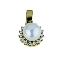 Picture A brilliant pendant with a 6mm pearl. straight from Italy