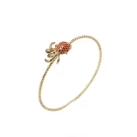 Picture Prestigious bracelet in 18-carat gold-plated silver with orange zircons