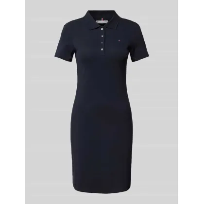 Zdjęcie Tommy Hilfiger Sukienka codzienna 1985 Slim Pique Polo Dress Ss WW0WW42048 Granatowy Slim Fit