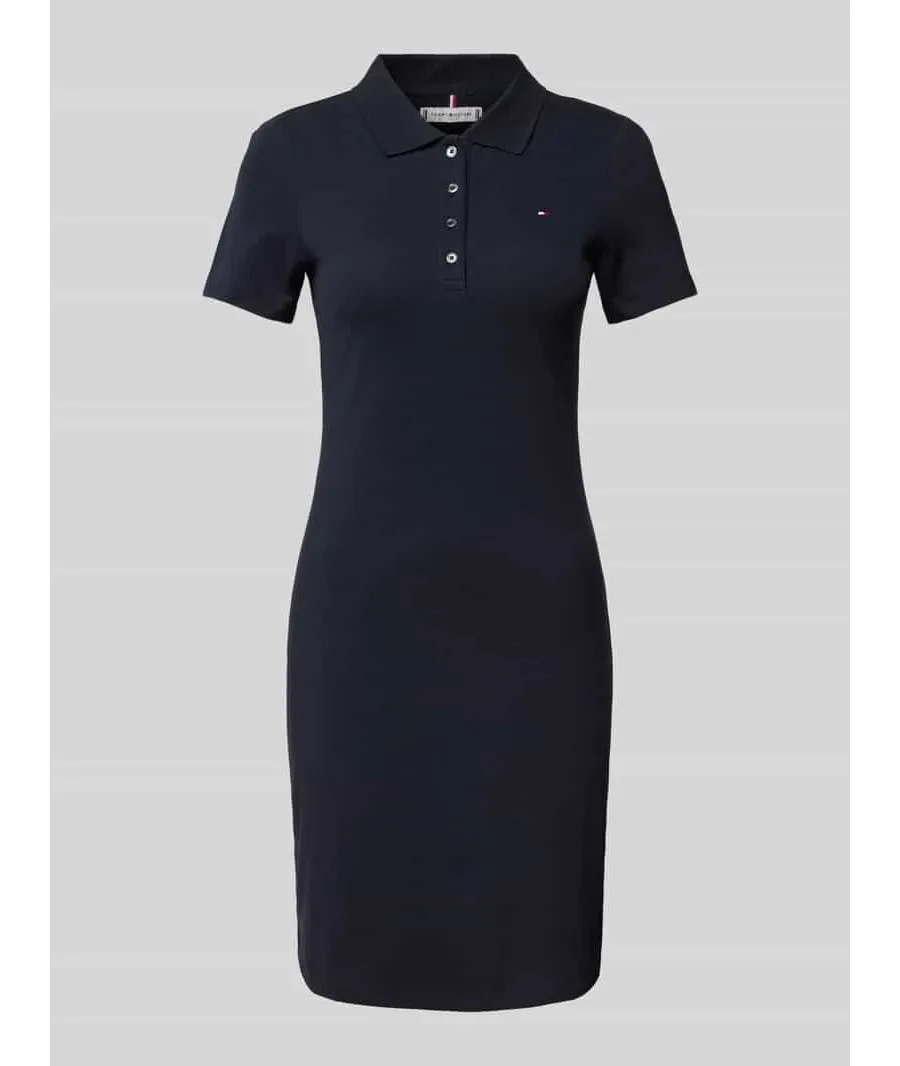 obrazek 1 Tommy Hilfiger Sukienka codzienna 1985 Slim Pique Polo Dress Ss WW0WW42048 Granatowy Slim Fit