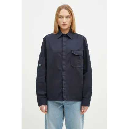 Zdjęcie Maison Kitsuné kurtka Quilted Blouson damska kolor granatowy przejściowa oversize NW02103WQ4036