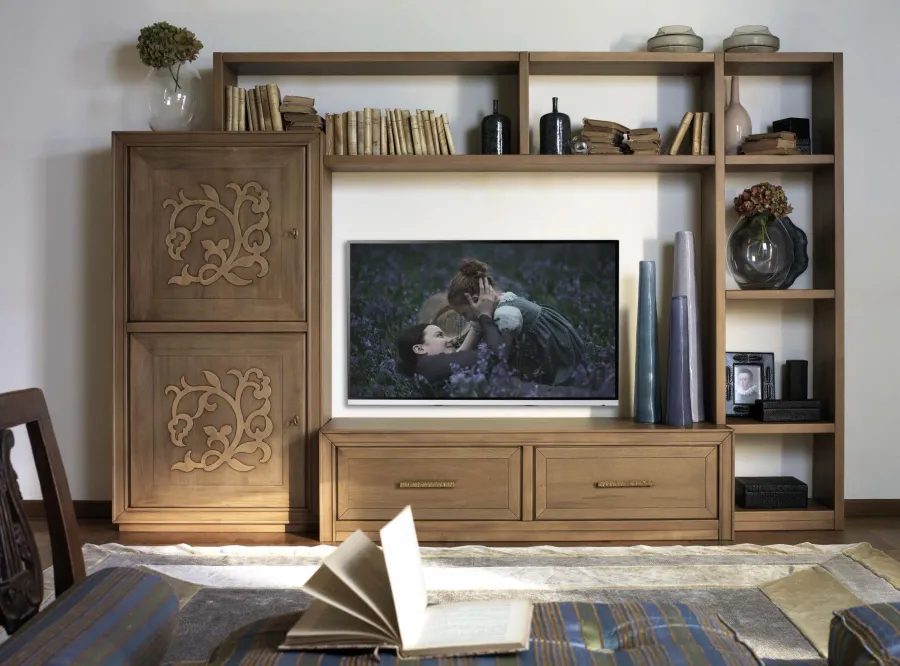 picture 1 Italian classic bookcase with 2 cabinets and 2 drawers for unique interiors - Cantiero