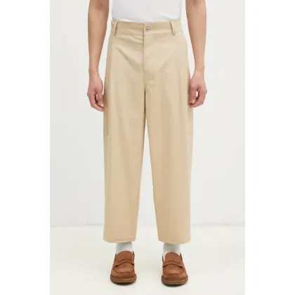 Zdjęcie Drôle de Monsieur spodnie Le Pantalon Cropped Twill męskie kolor beżowy proste F-BP155-CO206-BG