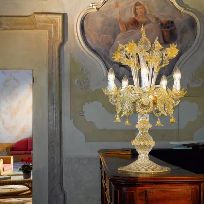 Zdjęcie Szklana lampa biurkowa LTV16/5 w stylu weneckim