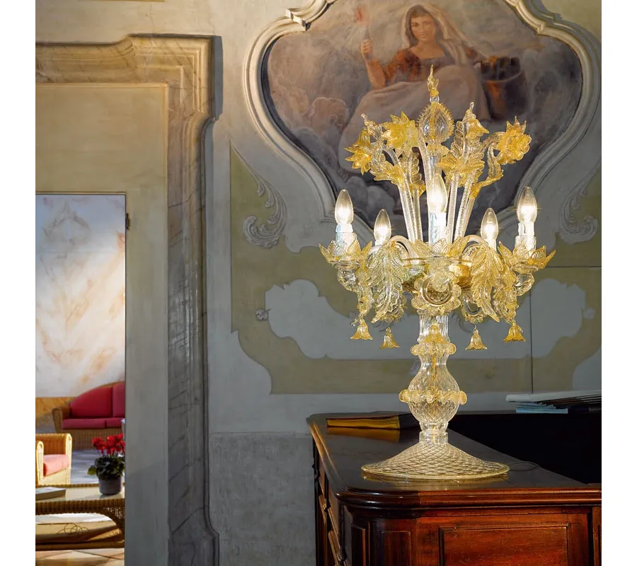 obrazek 1 Szklana lampa biurkowa LTV16/5 w stylu weneckim