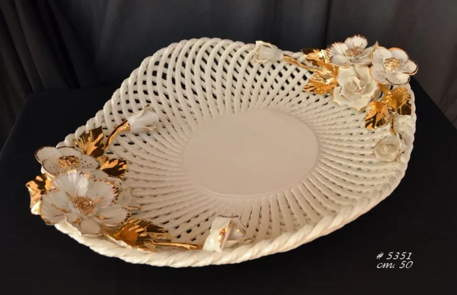 obrazek 1 Owalna taca ceramiczna ze zdobieniami na przekąski