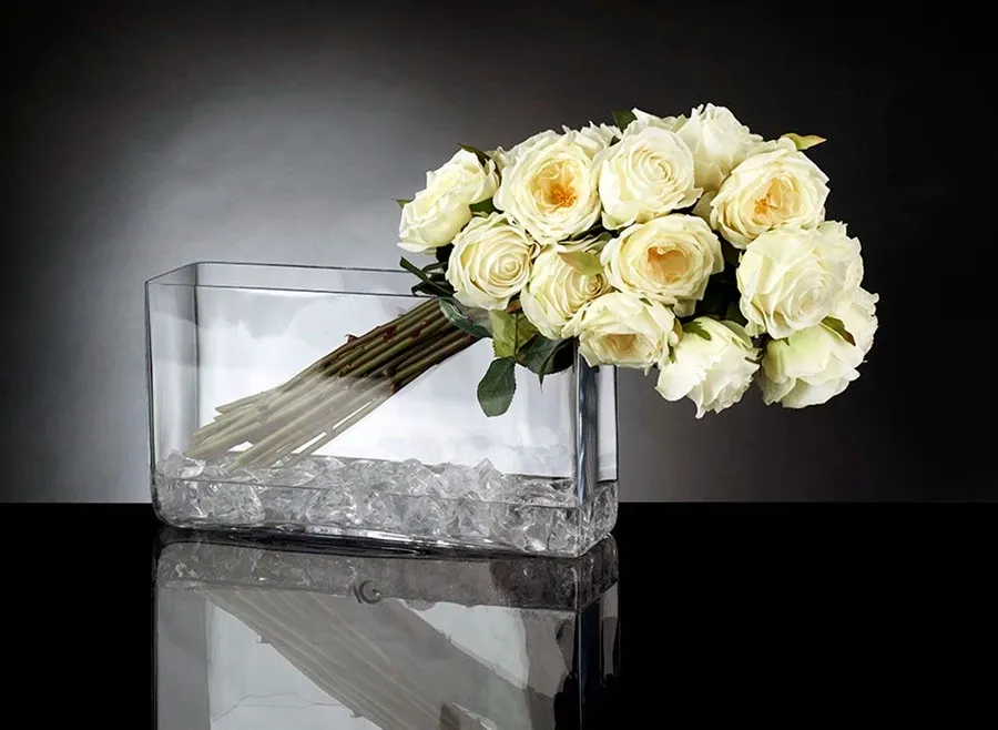 obrazek 1 Elegancki bukiet róż w niskim wazonie - Luxury Products