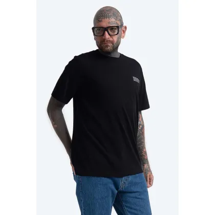 Zdjęcie Wood Wood t-shirt bawełniany Sami Info T-shirt kolor czarny z nadrukiem 12135720.2491-WHITE