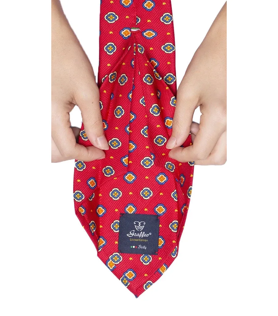 obrazek 2 Elegancki krawat w truskawkowym kolorze z orientalnym wzorem
