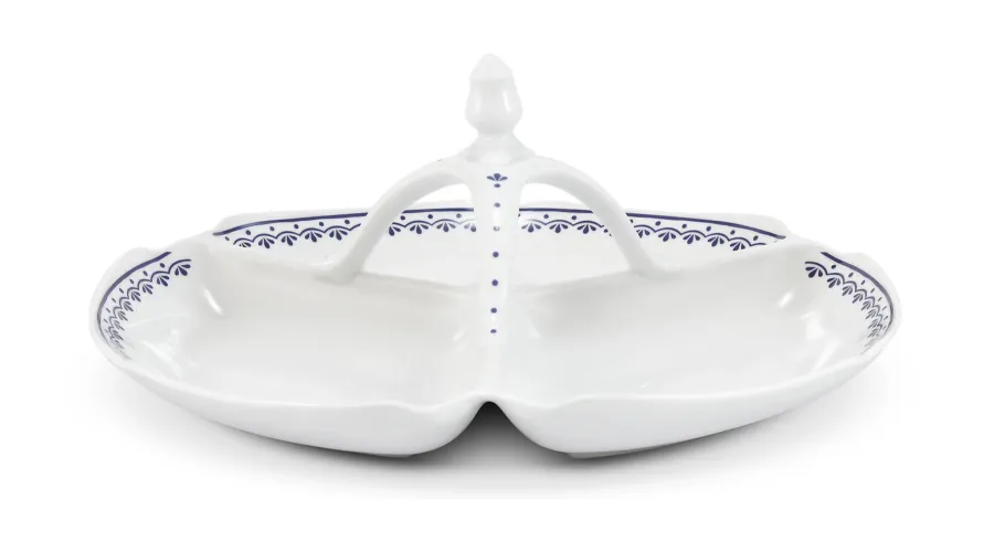 obrazek 1 Wyjątkowa patera z porcelany z delikatnym niebieskim zdobieniem – Leander
