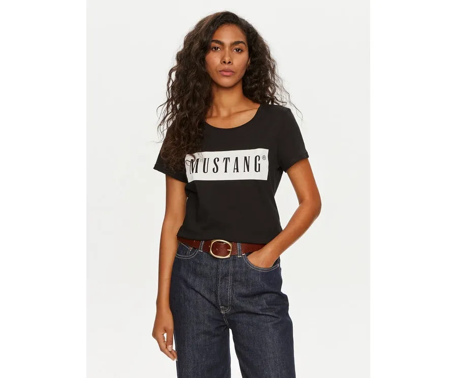 obrazek 1 Mustang T-Shirt Alma 1013932 Czarny Regular Fit