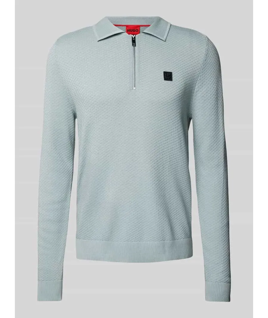 obrazek 1 Koszulka polo kroju regular fit z fakturowanym wzorem model ‘Sastoon’