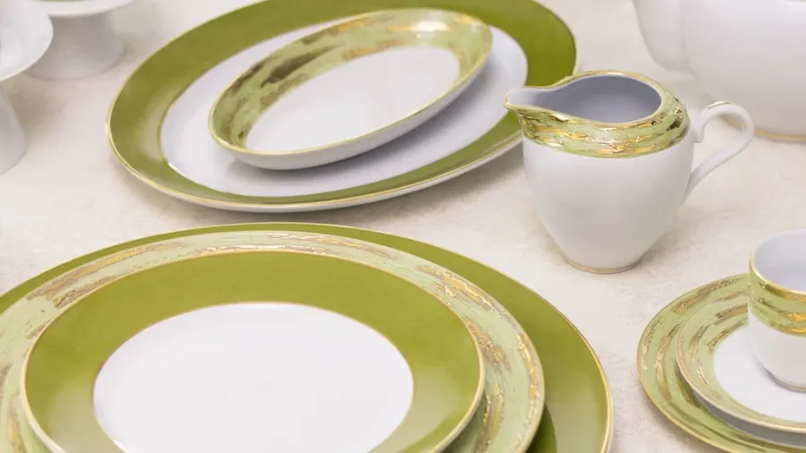 obrazek 3 Stylowy zestaw porcelanowej zastawy stołowej dla 12 osobowej rodziny - Porcel