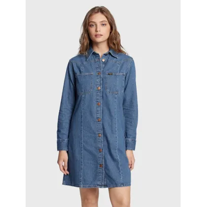 Zdjęcie Wrangler Sukienka jeansowa Western W24JLLX8E 112320712 Niebieski Regular Fit