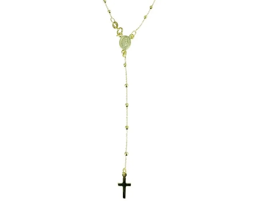 obrazek 1 Łańcuszek różaniec typu choker o długości 45 cm z fasetowanymi koralikami