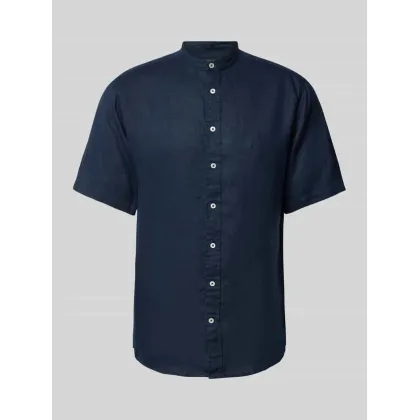 Zdjęcie Koszula casualowa o kroju regular fit z lnu ze stójką model ‘Summer’