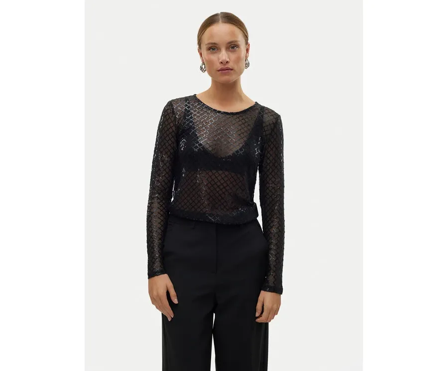 obrazek 1 Vero Moda Bluzka Safina 10317016 Czarny Regular Fit