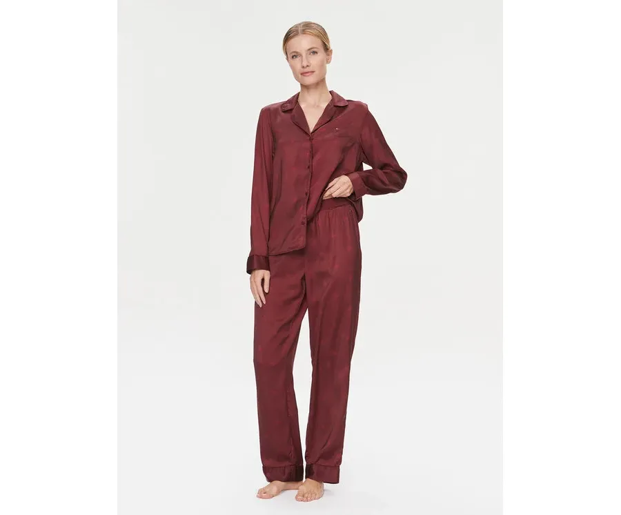 obrazek 1 Tommy Hilfiger Piżama UW0UW04830 Bordowy Relaxed Fit