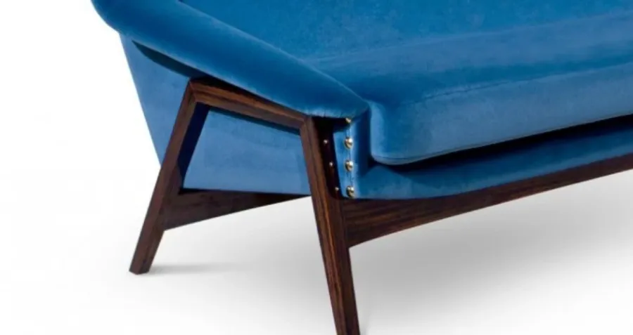 obrazek 2 Portugalska dwuosobowa sofa w kolorze niebieskim