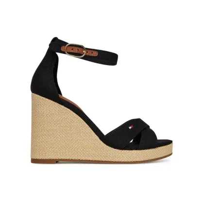 Zdjęcie Tommy Hilfiger Sandały Flag High Wedge Espad Crisscross FW0FW08661 Czarny